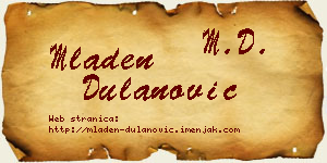 Mladen Dulanović vizit kartica